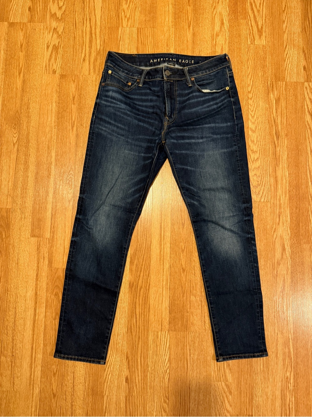 American Eagle Outfitters Men's Dark Blue Slim Fit Jeans